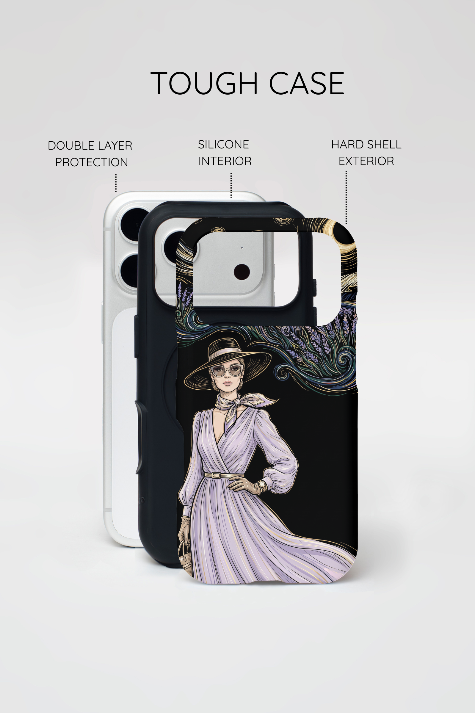 Starry Night Lavender Woman iPhone Case | Artistic Protective Tough Case