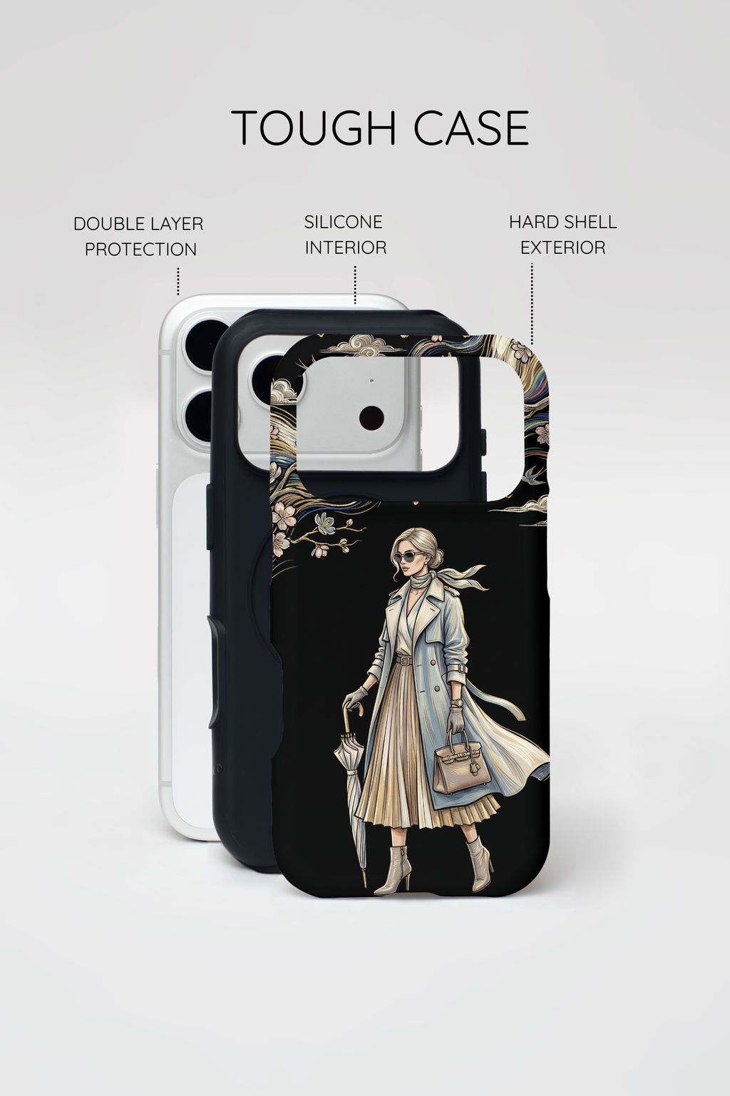 Vintage Chic MagSafe iPhone Case | Stylish Woman Illustration