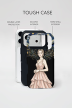 Art Nouveau Starry Night MagSafe iPhone Case | Elegant Woman Illustration Tough Case