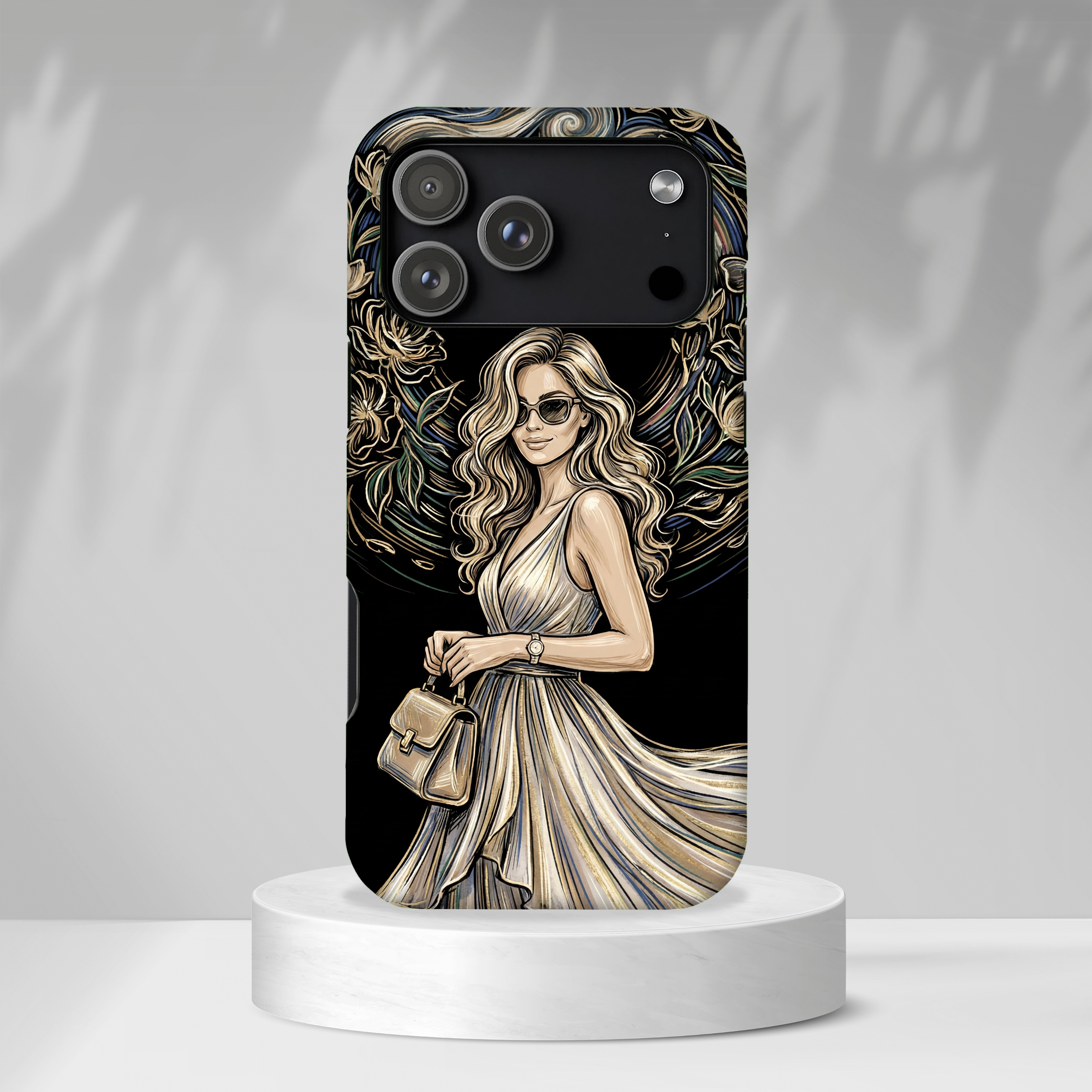 Stylish Woman Floral Wreath Tough MagSafe iPhone Case