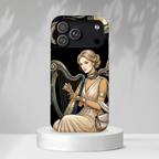 Moonlit Harp iPhone Case | Vintage Goddess Musician Art