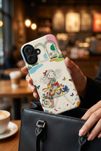 Whimsical Shopping Girl MagSafe iPhone Case | Cute Floral Butterfly Tough Case