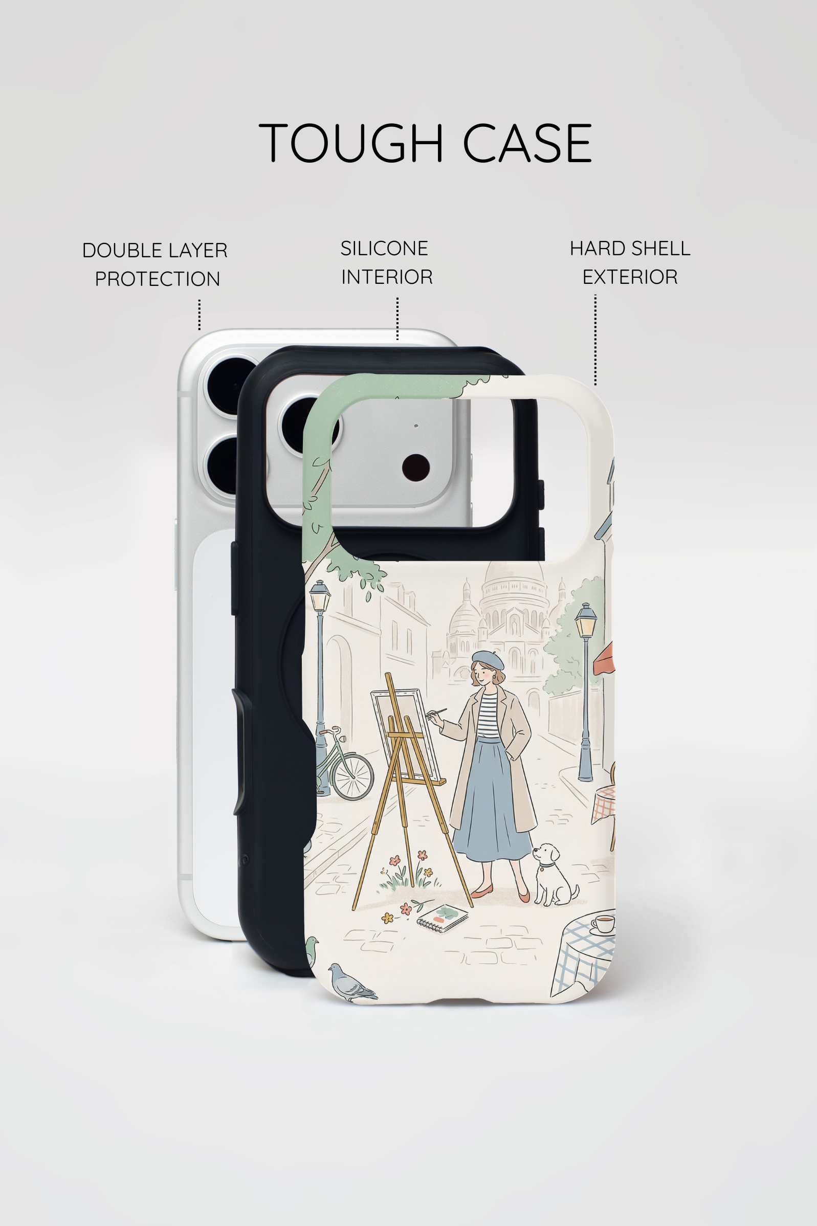 Artist in Paris iPhone Case | Vintage Painter Street Scene Protective Cover