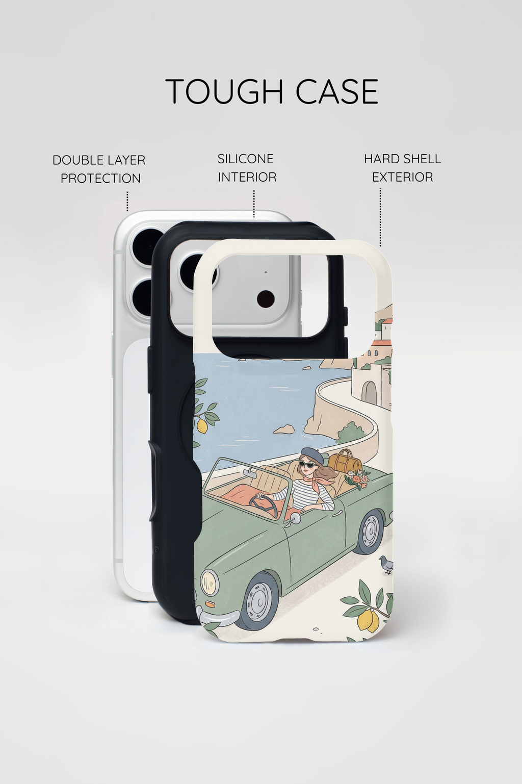 Retro Coastal Road Trip Design iPhone Case