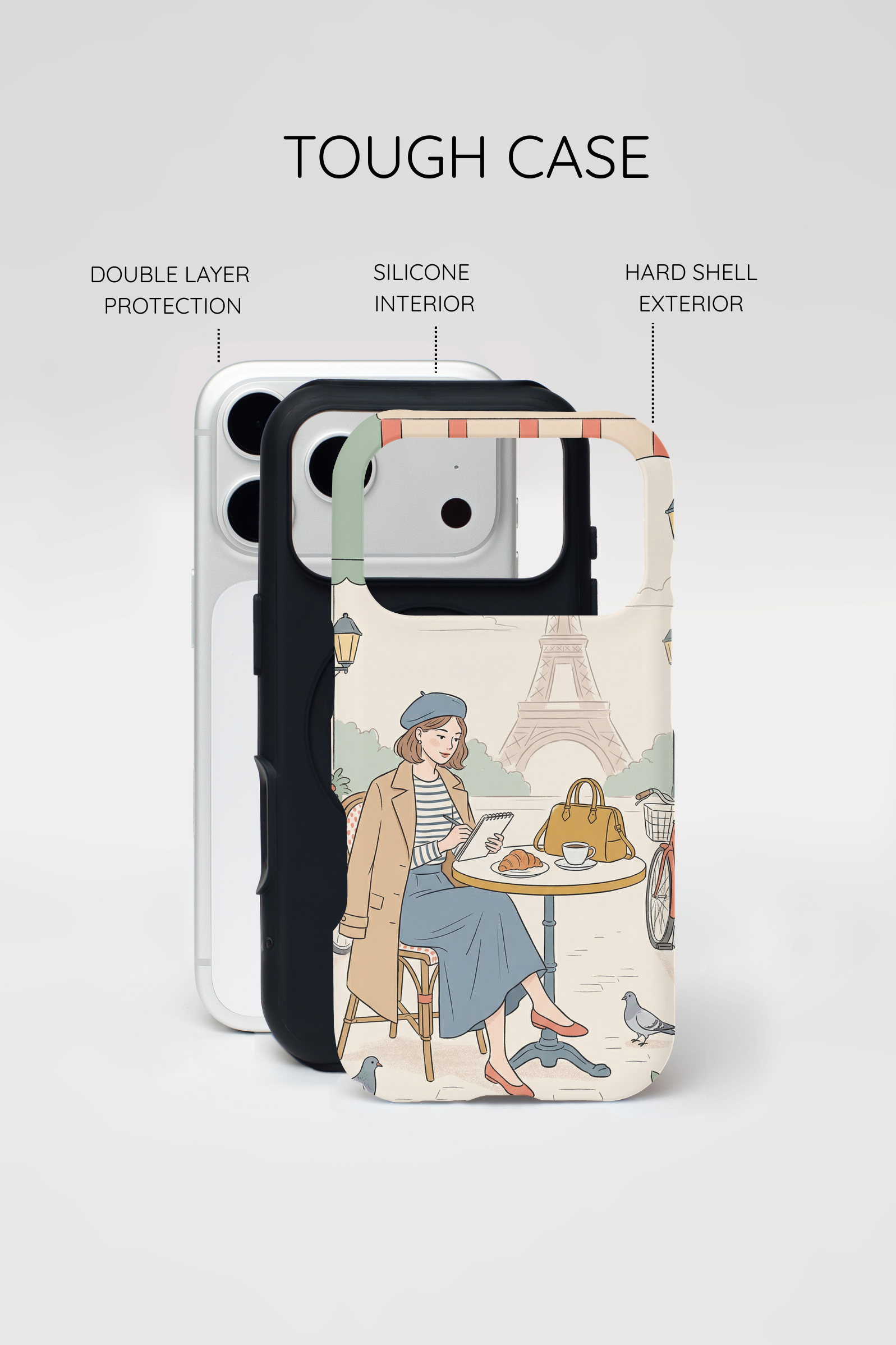 Paris Cafe iPhone Case | Cute Vintage Eiffel Tower Travel