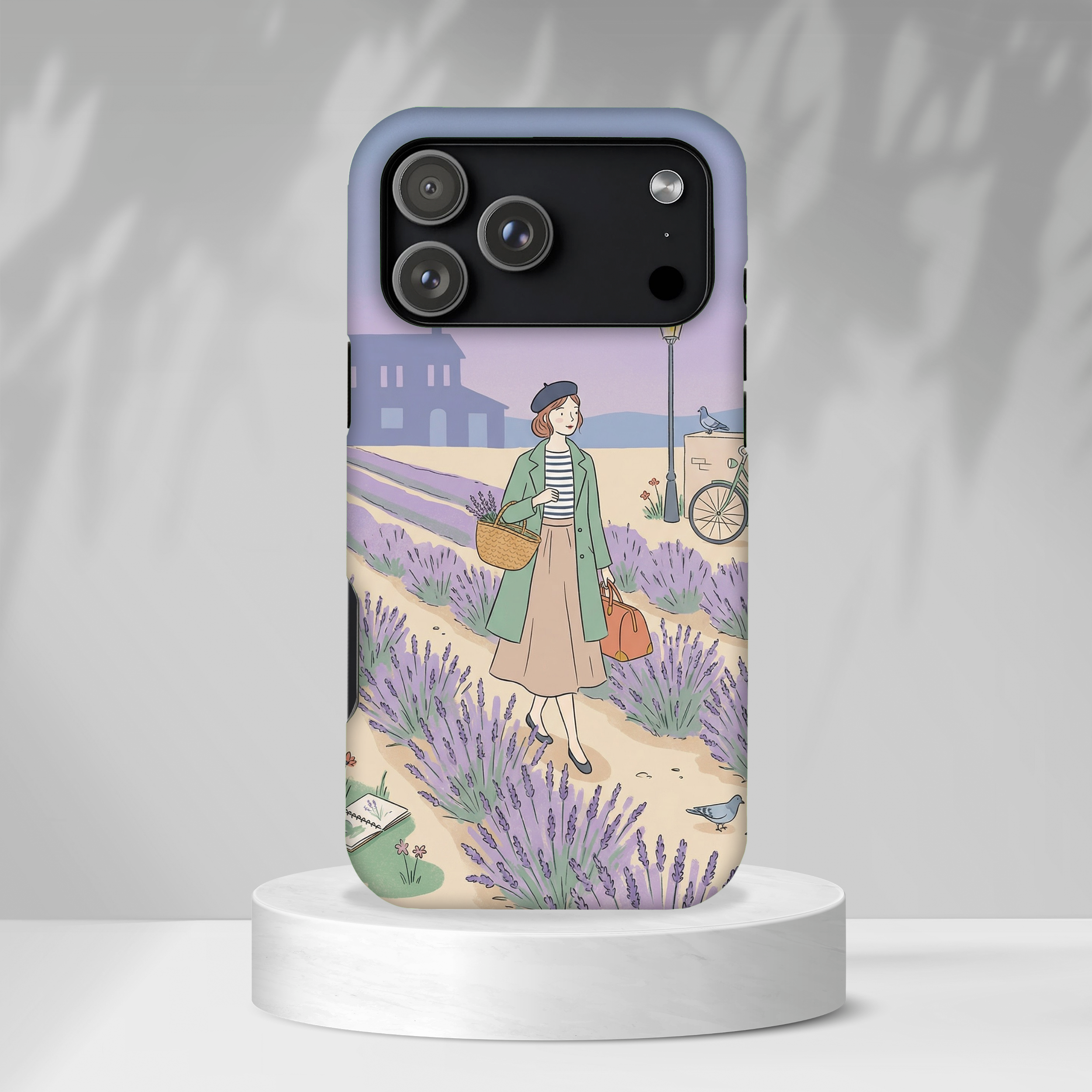 Lavender Field iPhone Case | Vintage Travel Illustration Protective Case