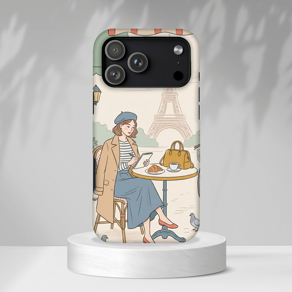 Paris Cafe MagSafe iPhone Case | Cute Vintage Eiffel Tower Travel