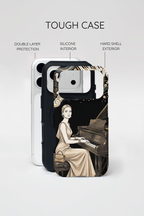 Elegant Piano Woman iPhone Case | Vintage Art Deco Music Design