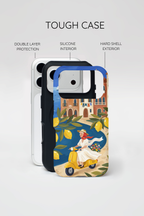 Lemon Coast Scooter MagSafe iPhone Case | Mediterranean Vespa Travel Design