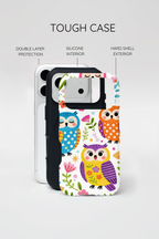 Cute Colorful Owls MagSafe iPhone Case | Cute Owl Pattern Tough Case