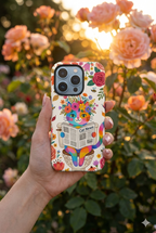 Floral Rainbow Cat MagSafe iPhone Case | Cat News Design