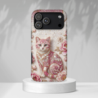 Cover iPhone Gatto Floreale Vintage | Cover iPhone Luna Rosa e Rose