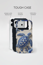 Sea Turtle Blue Ceramic Pattern MagSafe iPhone Case