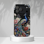 Peacock Moon Tough MagSafe iPhone Case | Elegant Floral Phone Case
