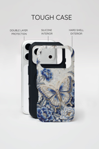 Blue Moon Butterfly MagSafe iPhone Case | Floral Protective Tough Case