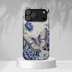 Blue Moon Butterfly MagSafe iPhone Case | Floral Protective Tough Case