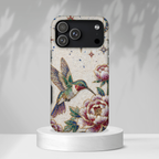 Custodia iPhone MagSafe Robusta Colibrì Luna | Cover Protettiva Floreale e Celestiale