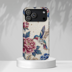 Hummingbird Moon Tough Case — Floral Vintage iPhone Cover