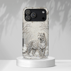 Snow Leopard MagSafe iPhone Case | Winter Moon Forest Protective Phone Cover