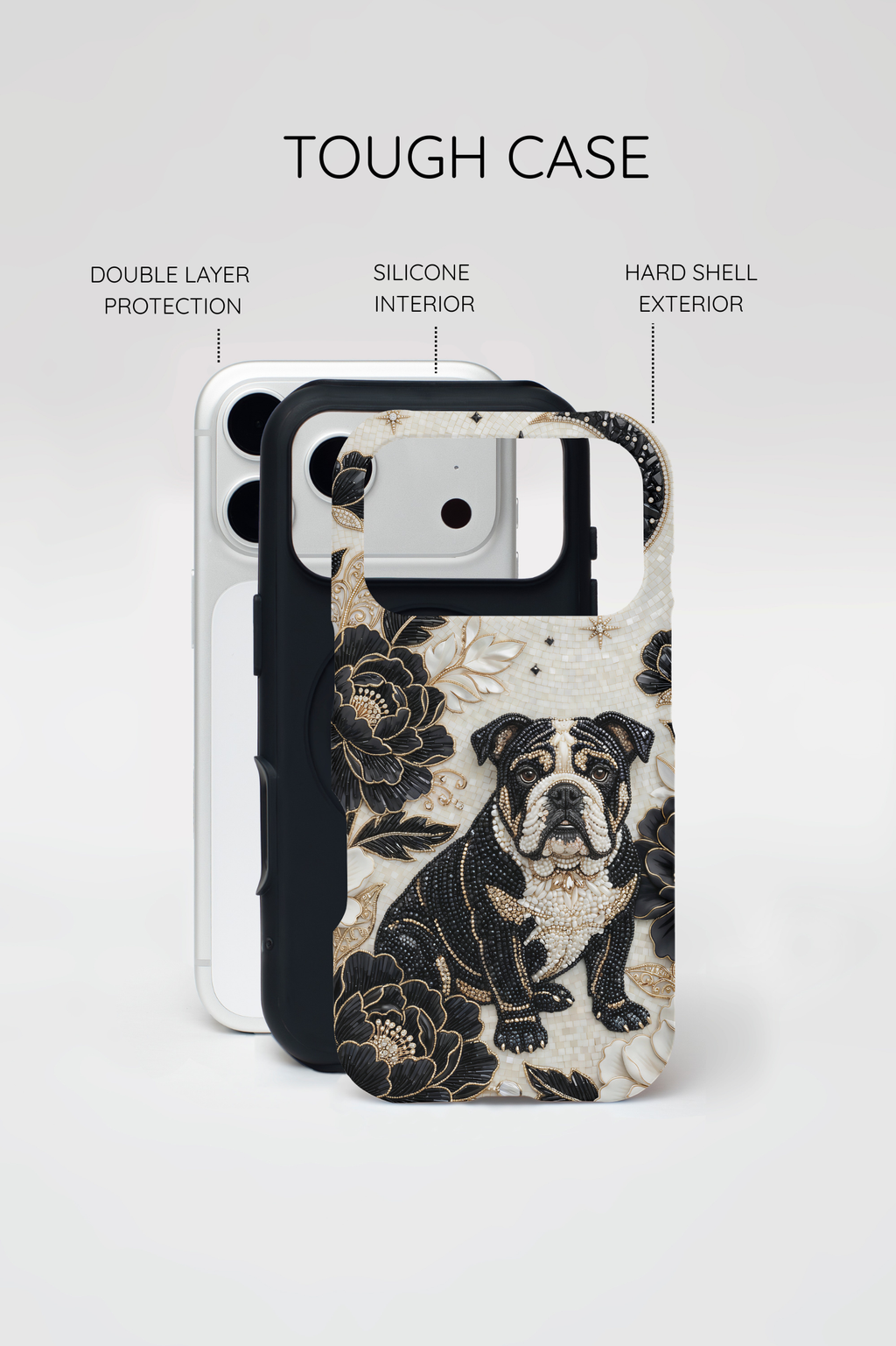 Bulldog Floral MagSafe iPhone Case — Moon & Peony Protective Case