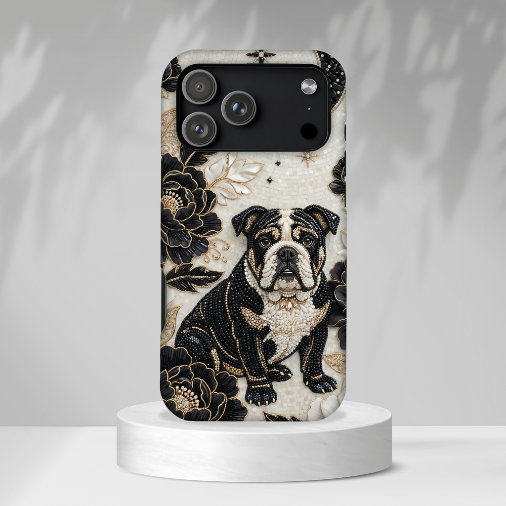 Bulldog Floral MagSafe iPhone Case — Moon & Peony Protective Case
