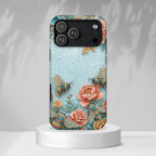 Cover protettiva per iPhone Api Floreali | Rosa Vintage e Turchese