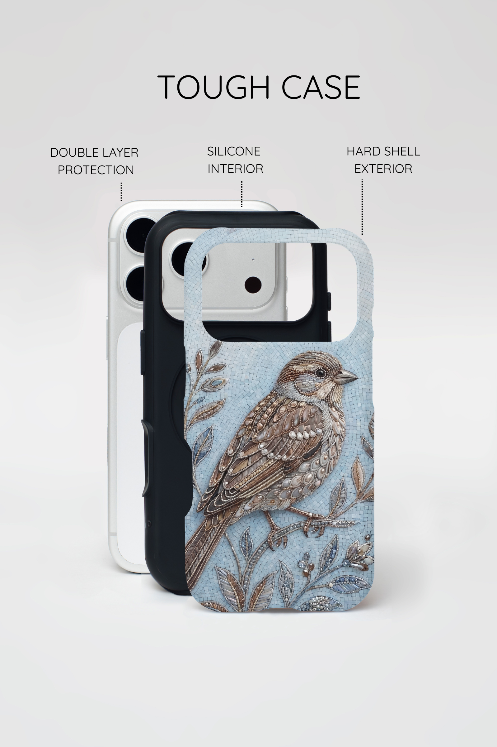 Bird Illustration iPhone Case — Sparrow Art Tough Phone Cover