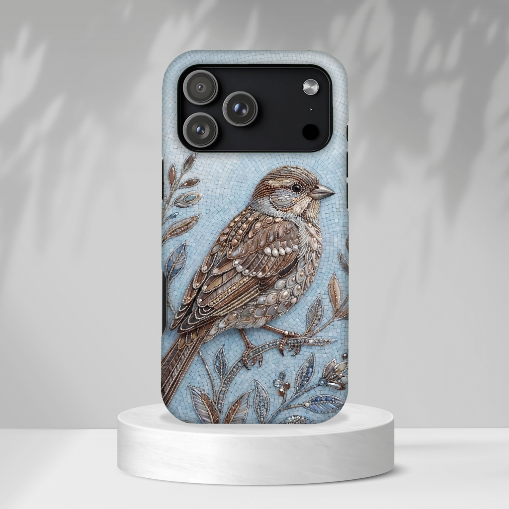 Bird Illustration iPhone Case — Sparrow Art Tough Phone Cover