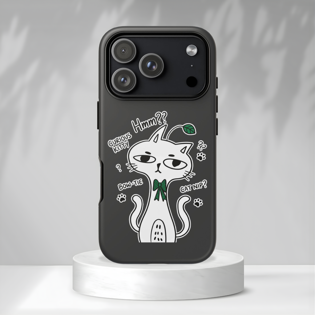 Cover per telefono Gatto Carino Confuso — Custodia protettiva con grafica "Hmm??"