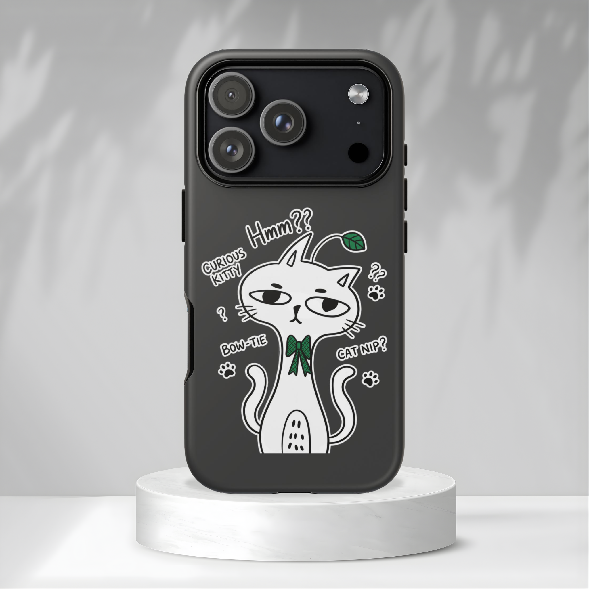 Cover per telefono Gatto Carino Confuso — Custodia protettiva con grafica "Hmm??"