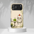 Cute Cat Tea Time MagSafe iPhone Case | Kawaii Kitten with Apple Design