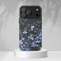 Blue Floral Cherry Blossom Tough iPhone Case