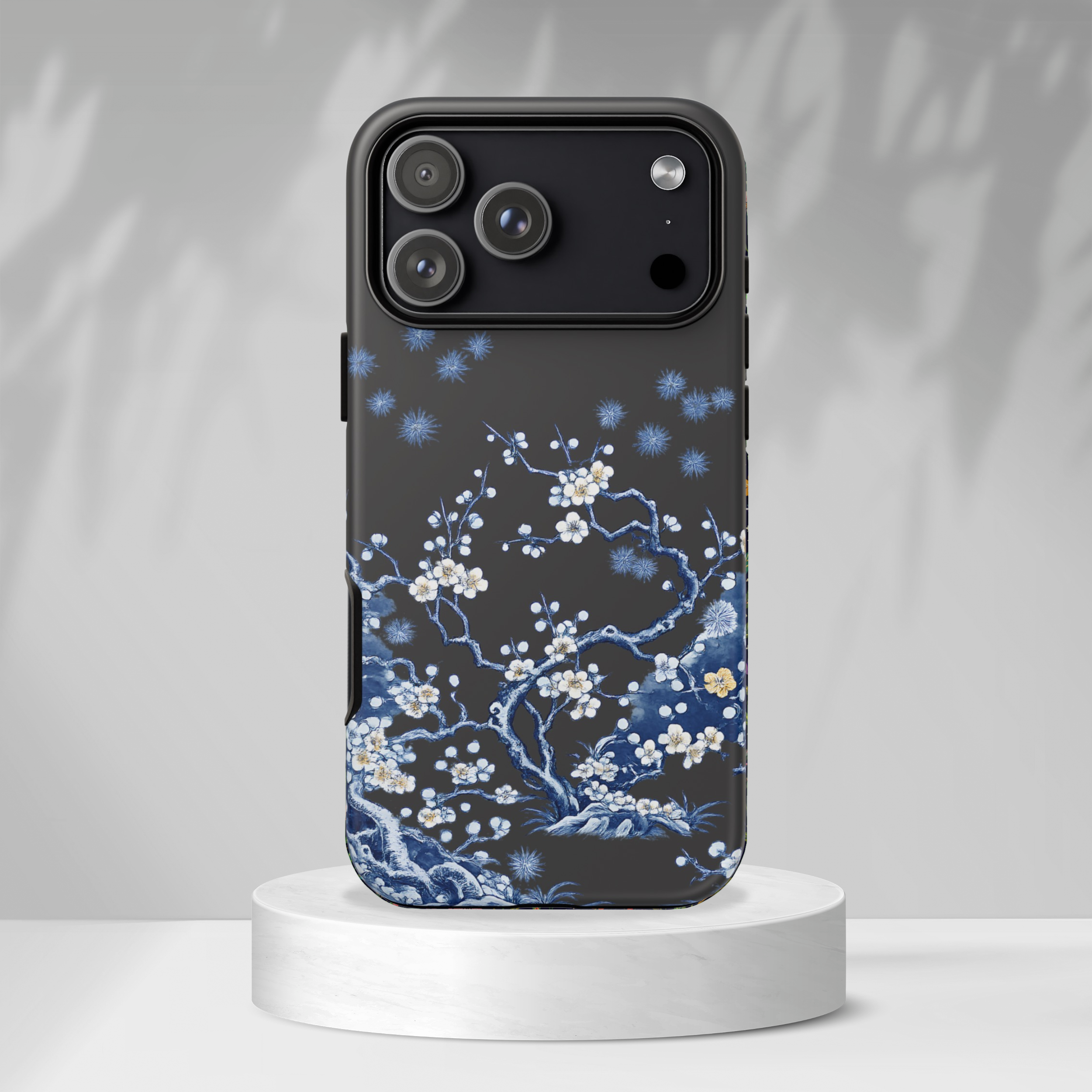 Blue Floral Cherry Blossom Tough iPhone Case