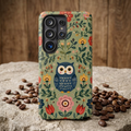 Floral Owl Tough Samsung Phone Case | Cute Botanical Protective Cover