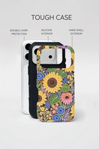 Sunflower & Wildflower Pattern Tough iPhone Case