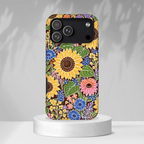 Sunflower & Wildflower Pattern Tough iPhone Case