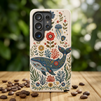 Floral Whale Samsung Galaxy Phone Case | Boho Marine Pattern Tough Case