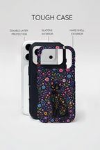 Celestial Black Cat iPhone Case | Whimsigoth Floral