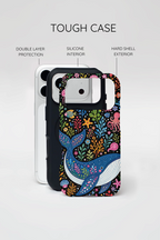 Whimsical Whale Tough iPhone Case | Colorful Ocean Floral iPhone Cover