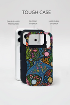 Manta Ray Floral iPhone Case | Colorful Underwater Sea Life Protective Cover