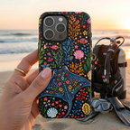 Manta Ray Floral iPhone Case | Colorful Underwater Sea Life Protective Cover
