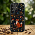 Fox Moon Samsung Galaxy Phone Case | Whimsical Floral Night Woodland Protective Case