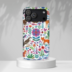Wild Garden iPhone Case | Cute Forest Animals Floral Pattern Tough Case