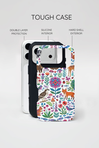Wild Garden iPhone Case | Cute Forest Animals Floral Pattern Tough Case