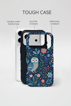 Owl Floral iPhone Case | Navy Botanical Protective iPhone Cover