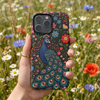 Peacock Floral Tough iPhone Case | Protective Phone Case with Colorful Garden Design