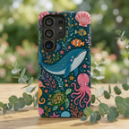 Underwater Friends Samsung Galaxy Phone Case | Whale, Octopus & Sea Life Floral Design