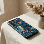 Owl Floral Samsung Galaxy Phone Case | Navy Botanical Protective Phone Cover