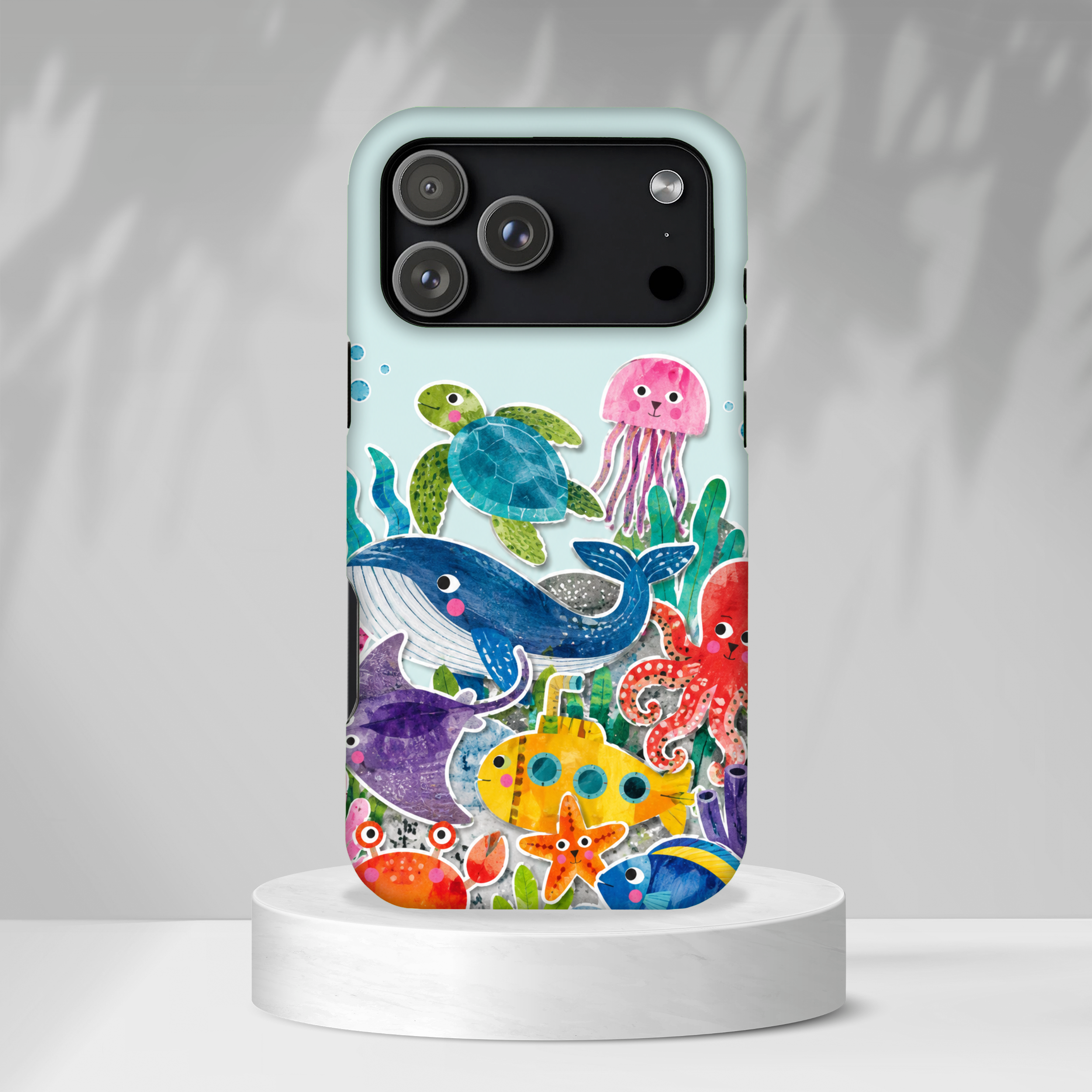 Cute Coastal Ocean iPhone Case | Aesthetic Whale Turtle Marine Life Cover