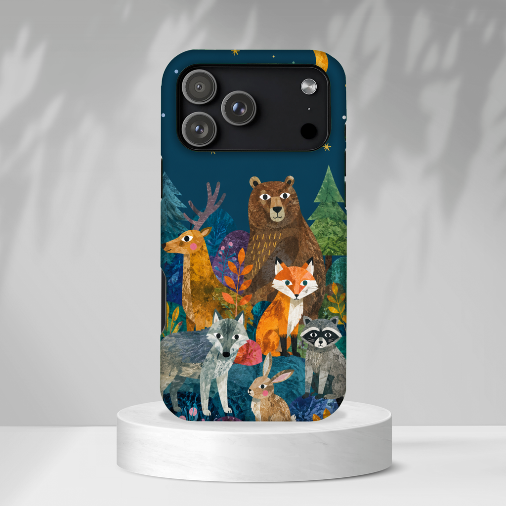 Forest Friends iPhone Case | Nighttime Woodland Animals Design
